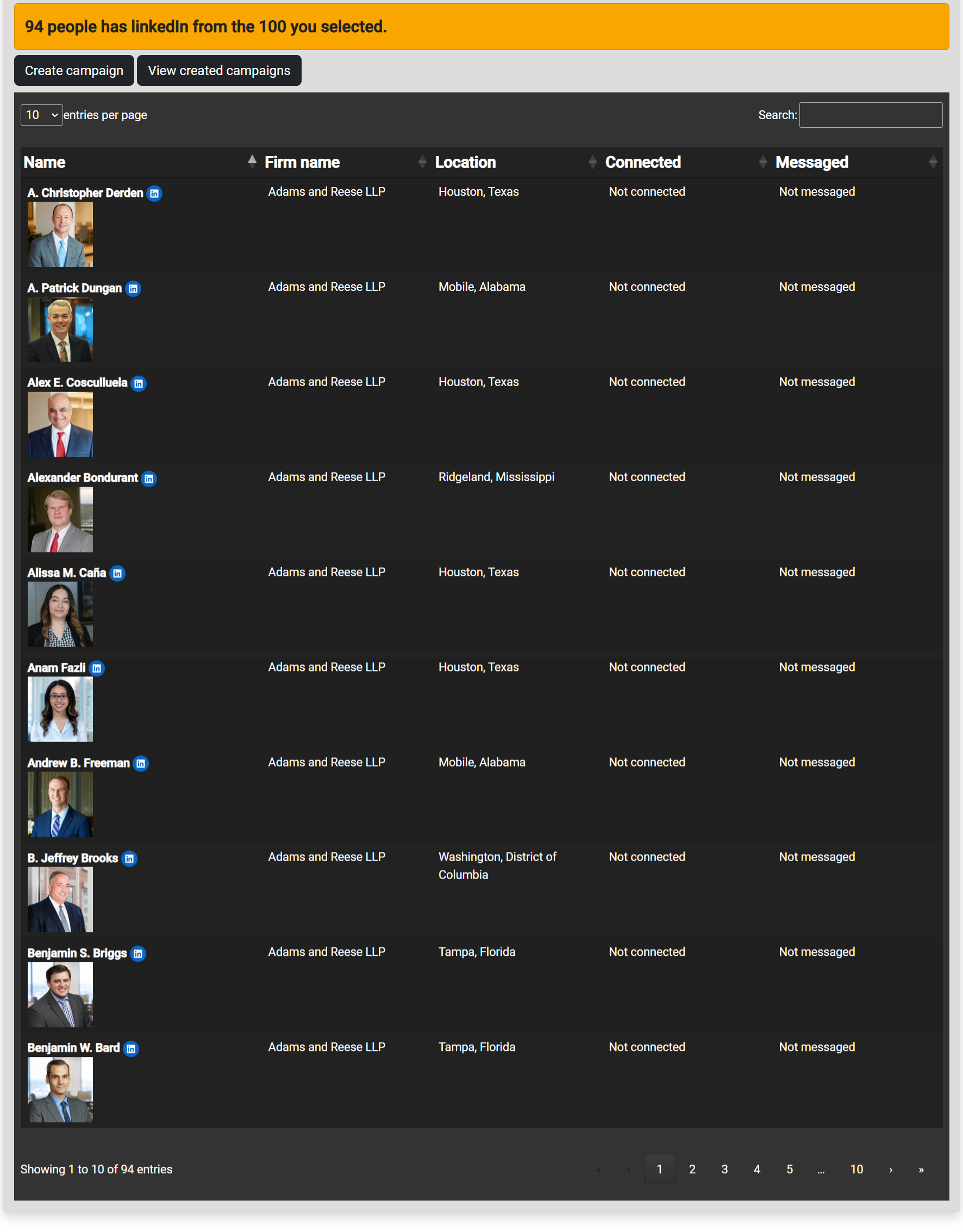 LinkedIn Automation Screenshot